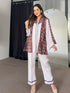 White Brown Winter Kurta Set